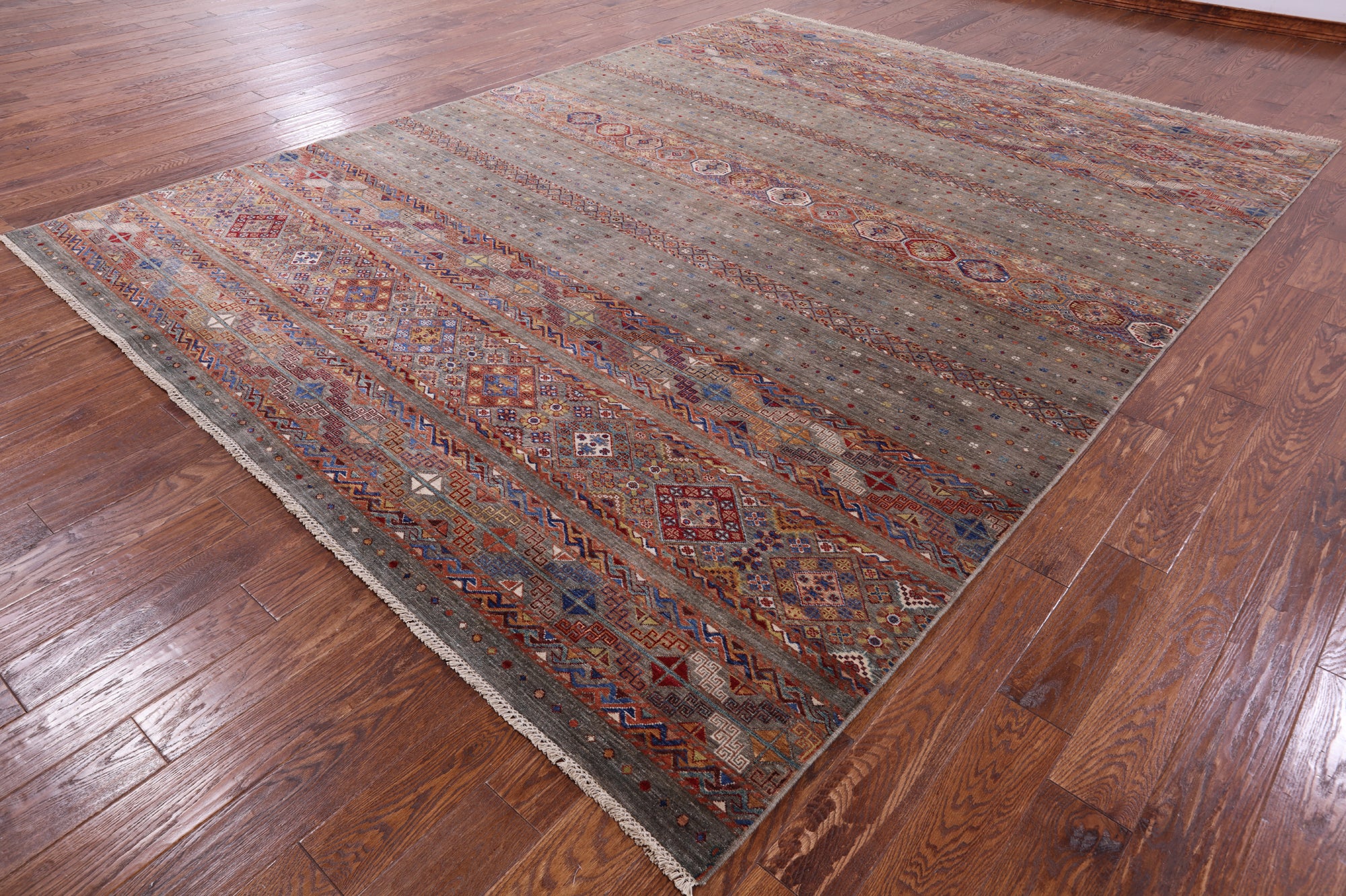Khorjin Persian Gabbeh Hand Knotted Wool Rug - 9' 0" X 11' 10" - Golden Nile