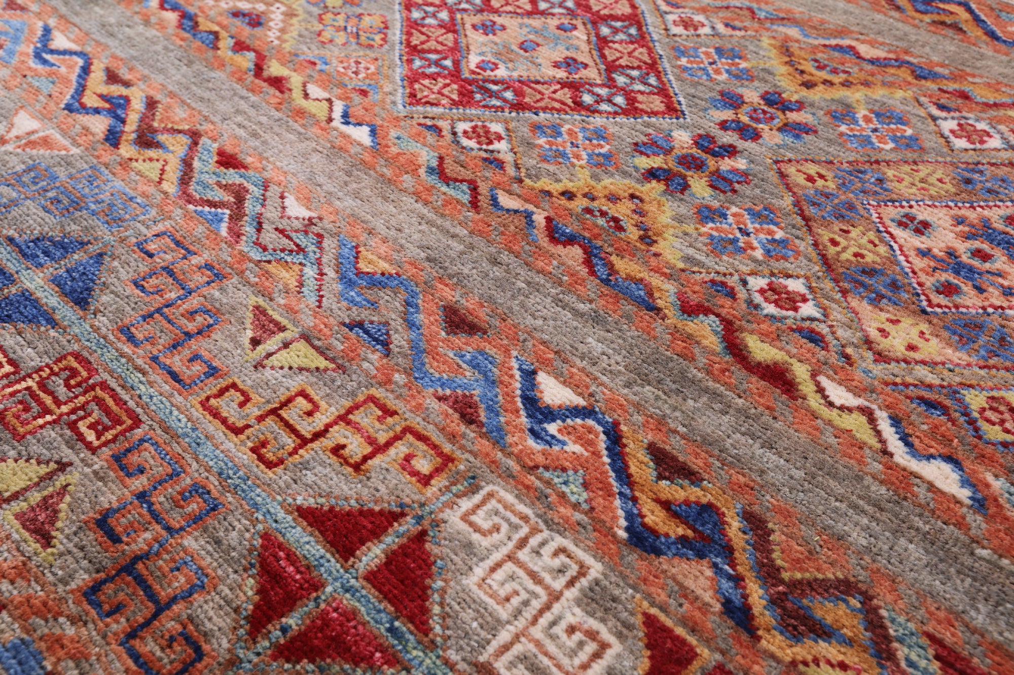 Khorjin Persian Gabbeh Hand Knotted Wool Rug - 9' 0" X 11' 10" - Golden Nile