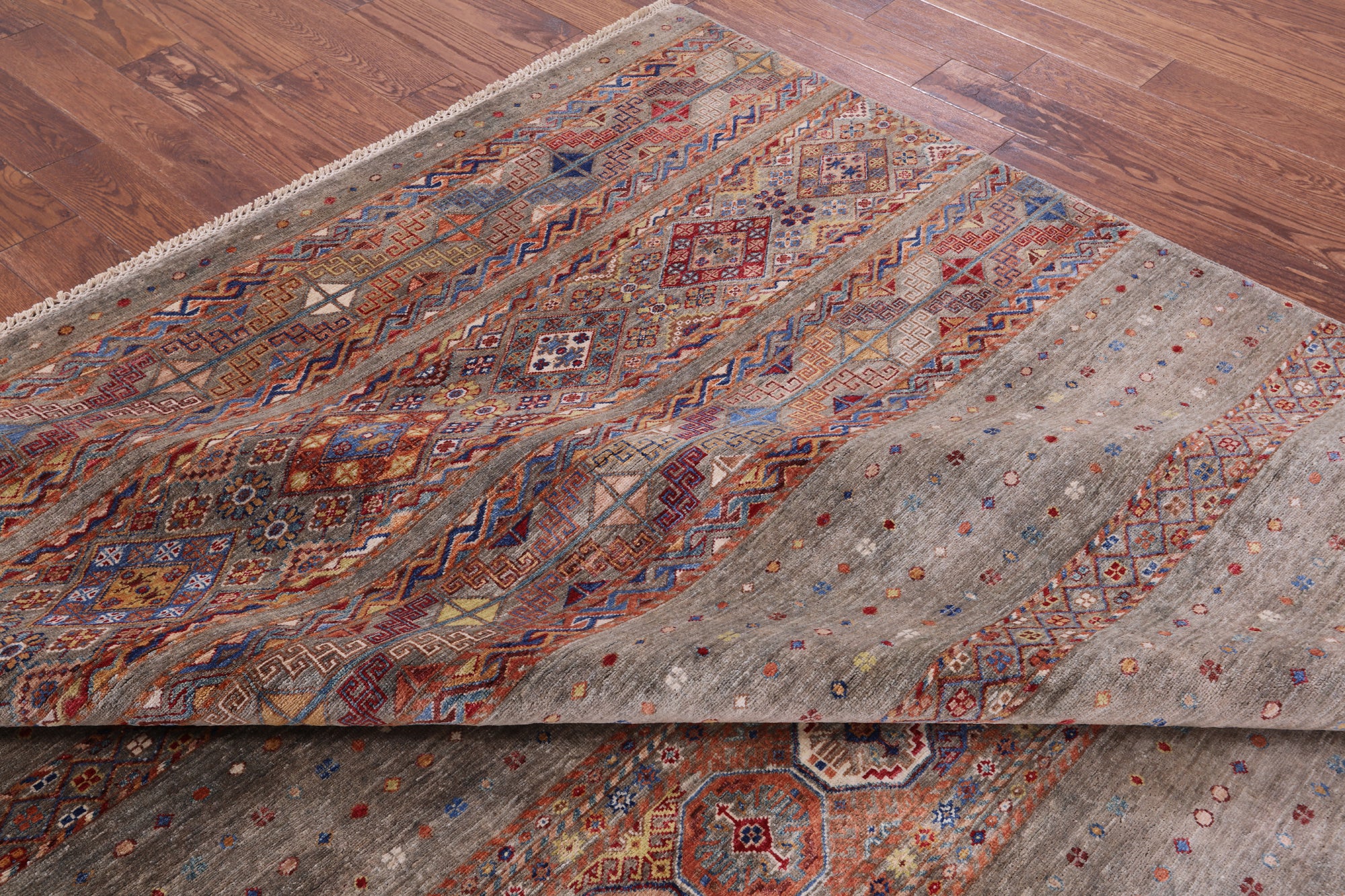 Khorjin Persian Gabbeh Hand Knotted Wool Rug - 9' 0" X 11' 10" - Golden Nile