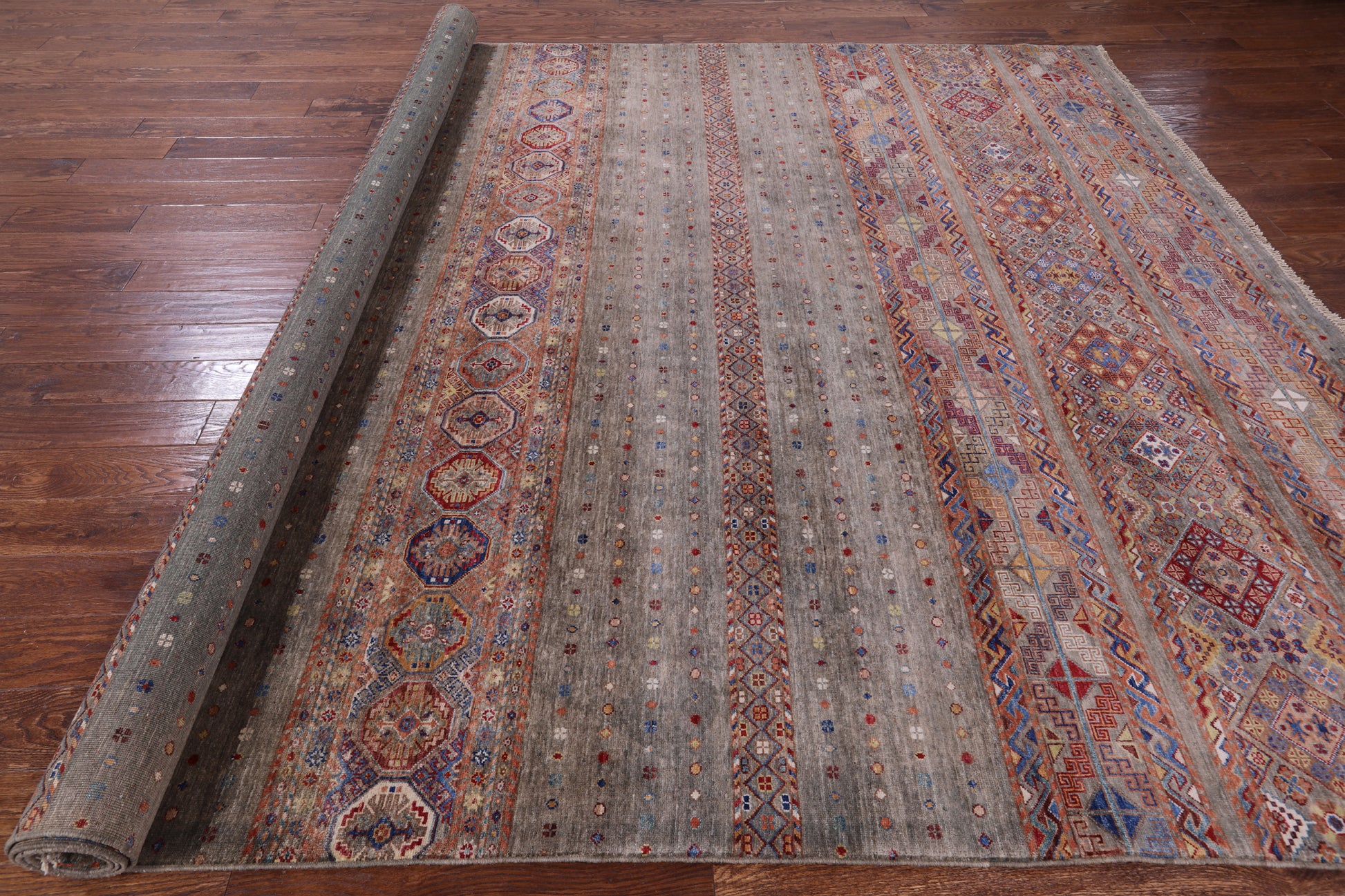Khorjin Persian Gabbeh Hand Knotted Wool Rug - 9' 0" X 11' 10" - Golden Nile