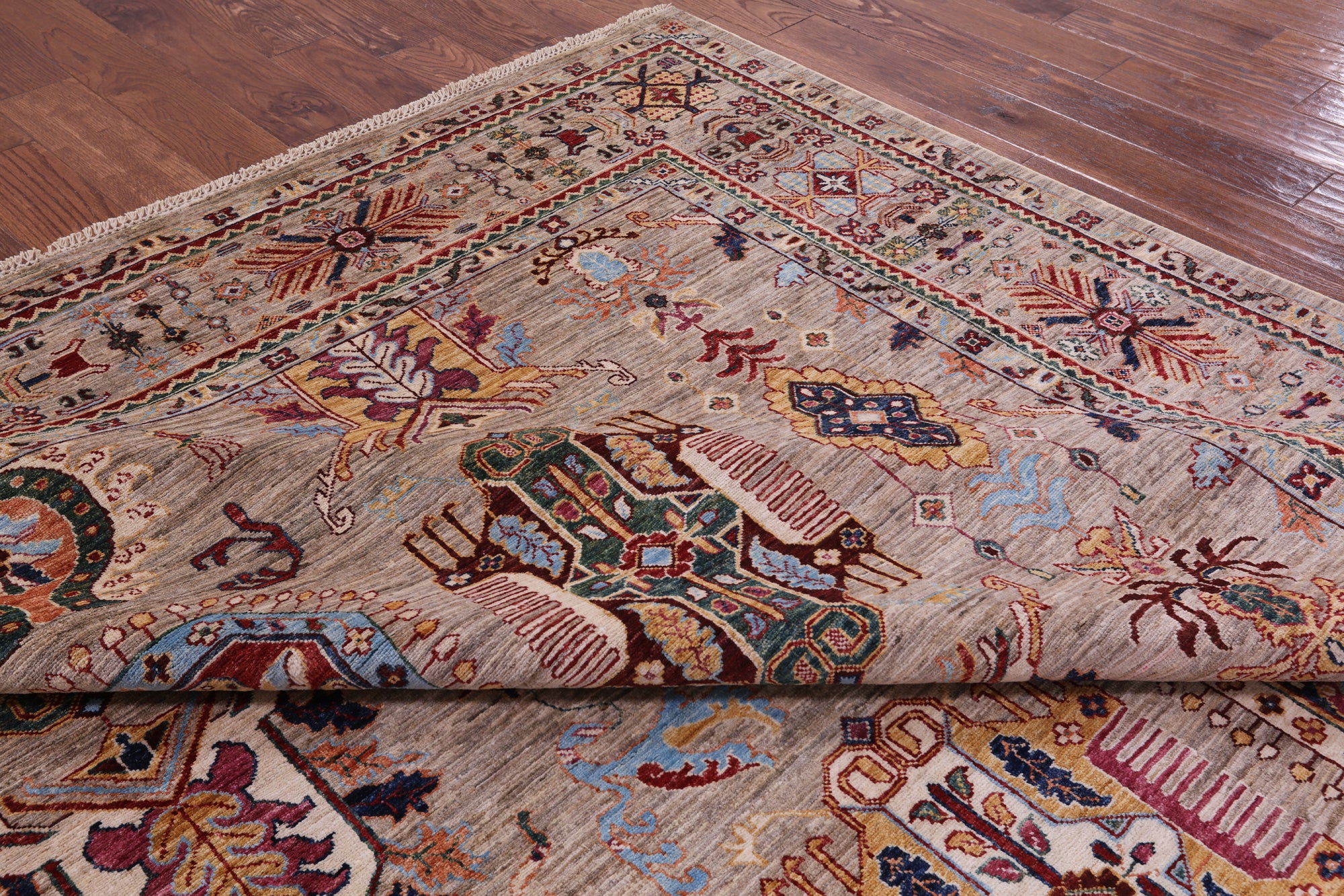 Peshawar Handmade Wool Rug - 9' 1" X 12' 4" - Golden Nile