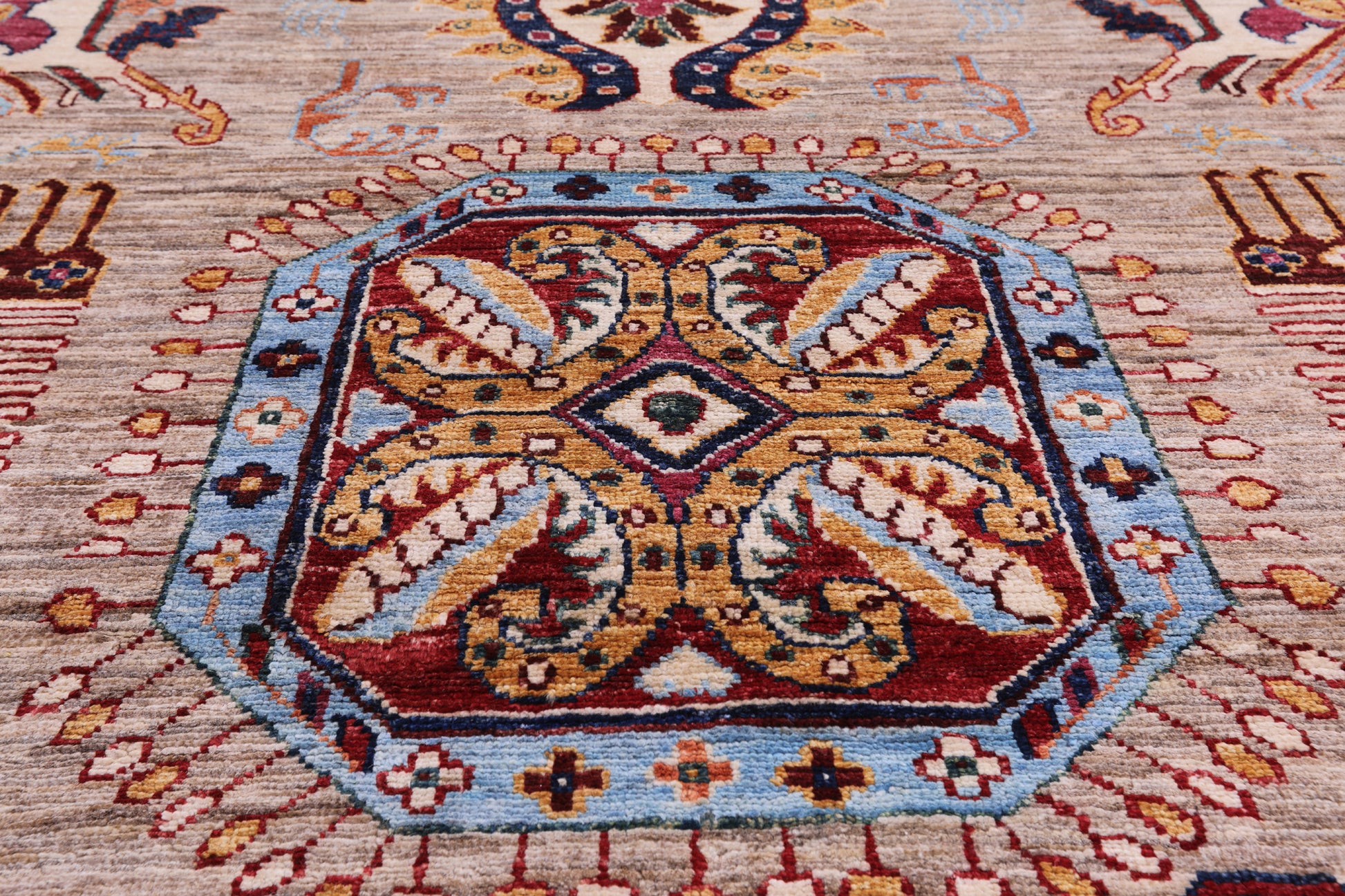 Peshawar Handmade Wool Rug - 9' 1" X 12' 4" - Golden Nile