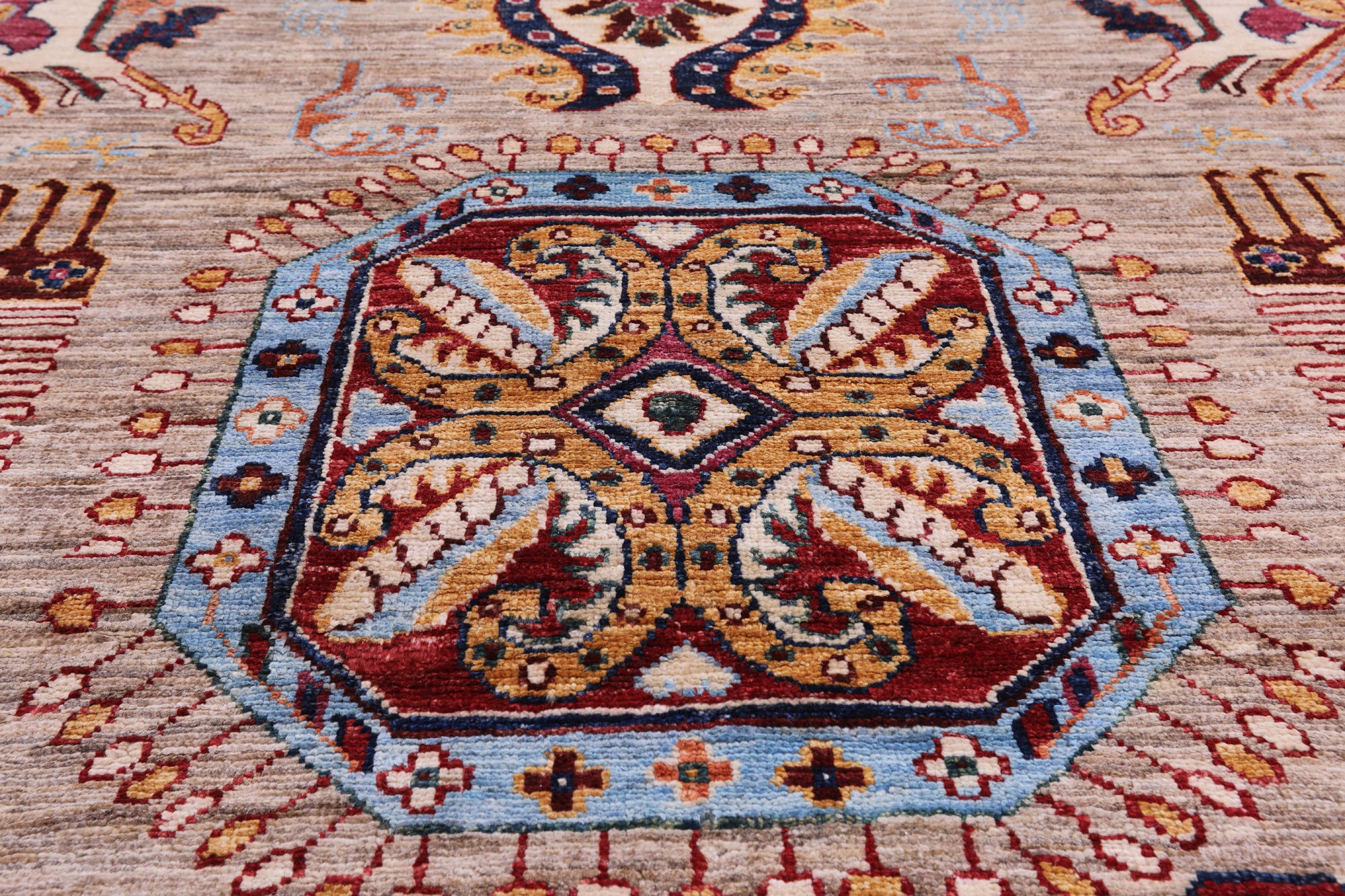 Peshawar Handmade Wool Rug - 9' 1" X 12' 4" - Golden Nile