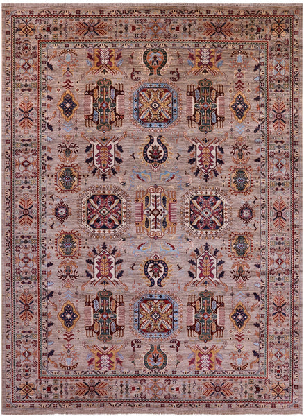 Peshawar Handmade Wool Rug - 9' 1" X 12' 4" - Golden Nile