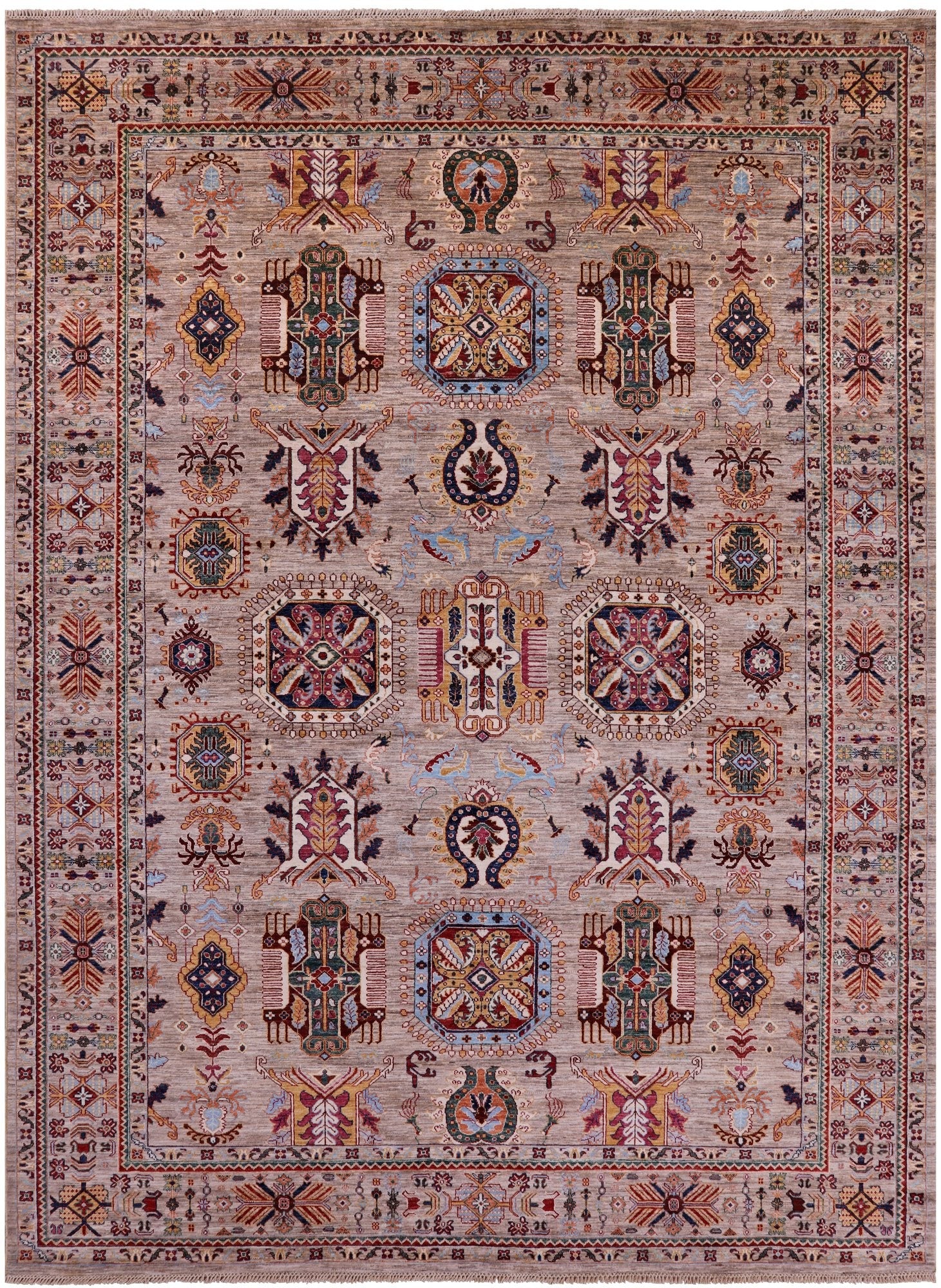 Peshawar Handmade Wool Rug - 9' 1" X 12' 4" - Golden Nile