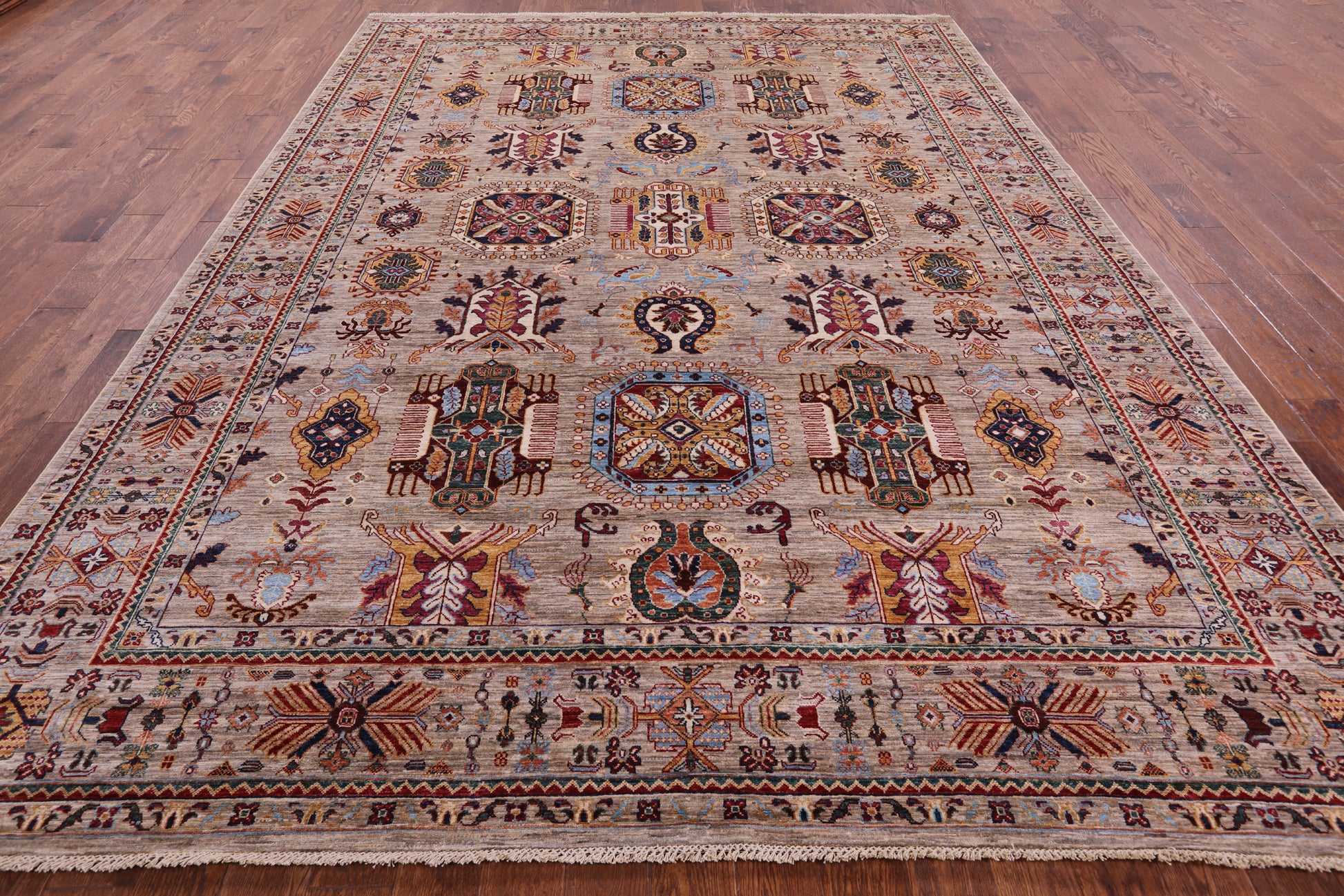 Peshawar Handmade Wool Rug - 9' 1" X 12' 4" - Golden Nile