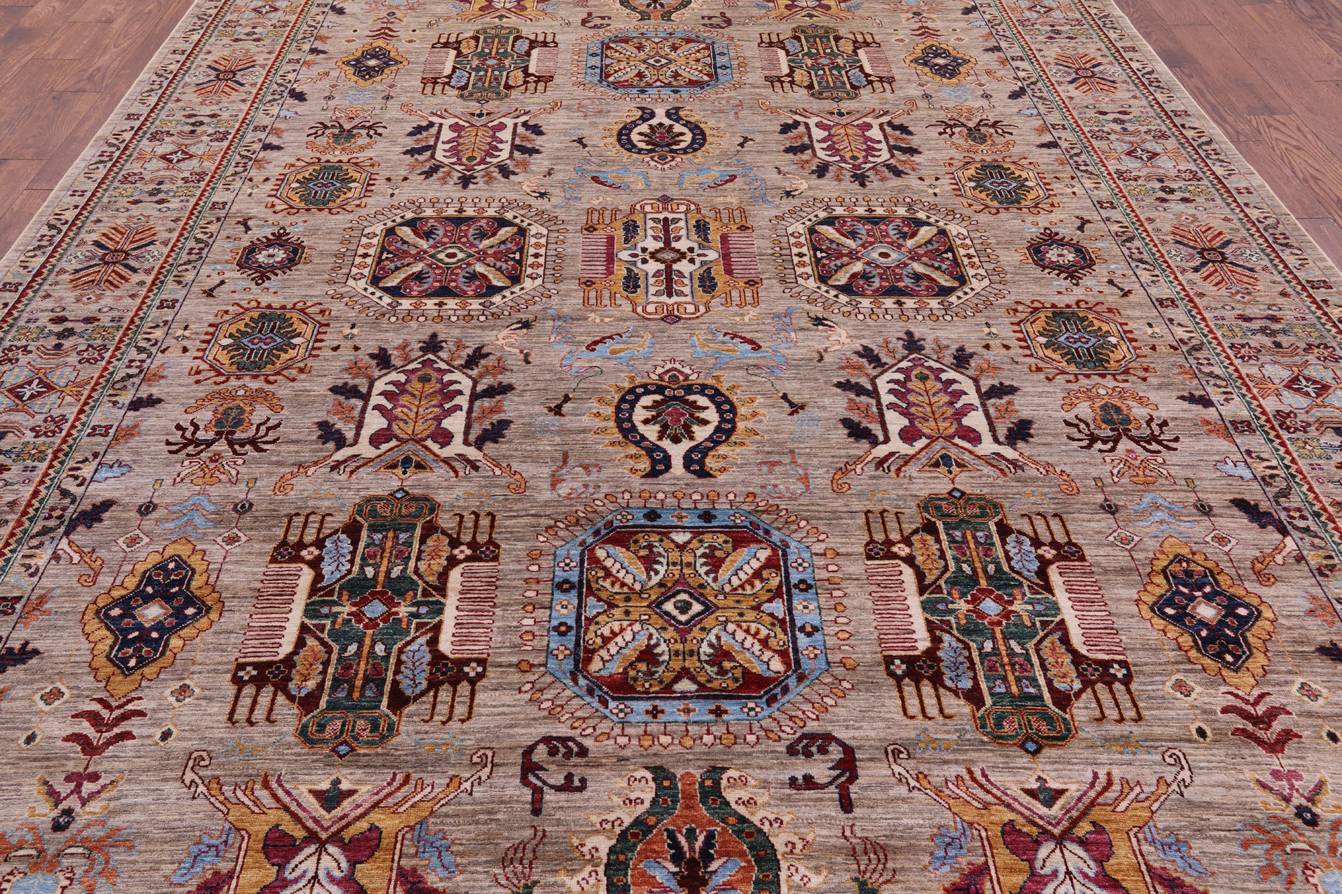 Peshawar Handmade Wool Rug - 9' 1" X 12' 4" - Golden Nile