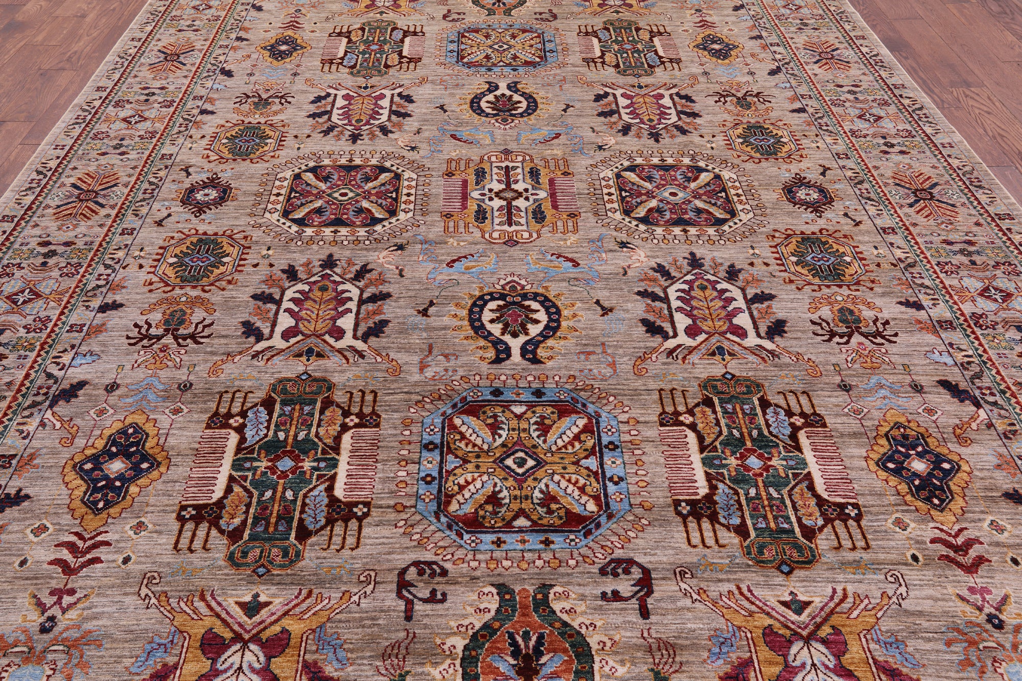 Peshawar Handmade Wool Rug - 9' 1" X 12' 4" - Golden Nile