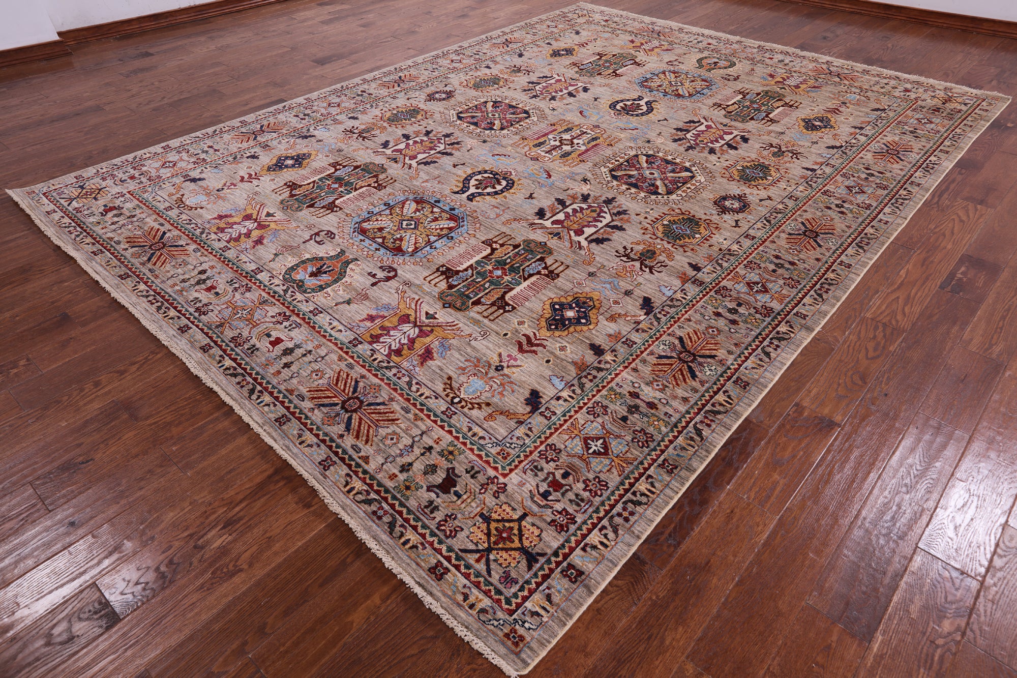 Peshawar Handmade Wool Rug - 9' 1" X 12' 4" - Golden Nile