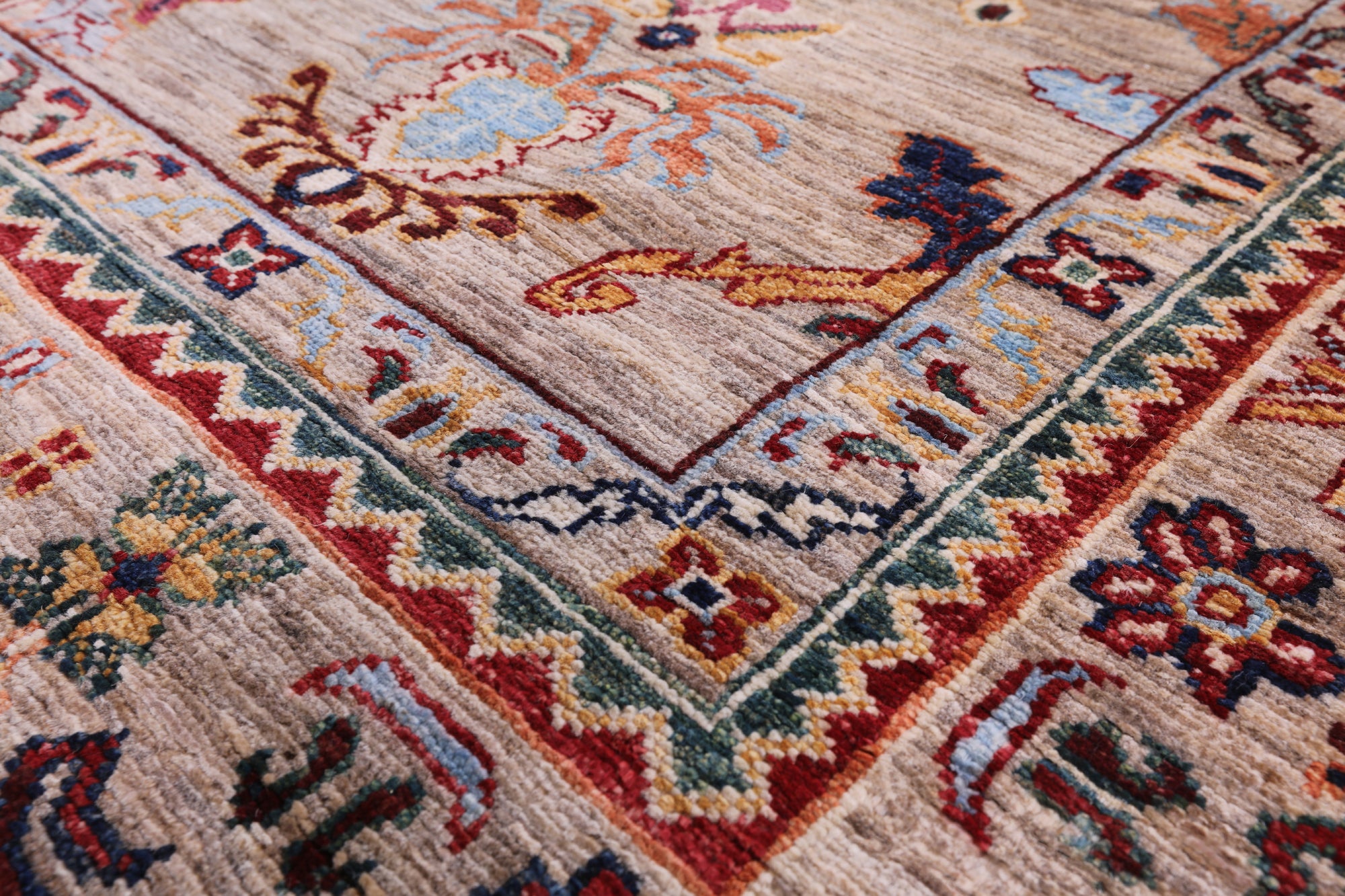 Peshawar Handmade Wool Rug - 9' 1" X 12' 4" - Golden Nile