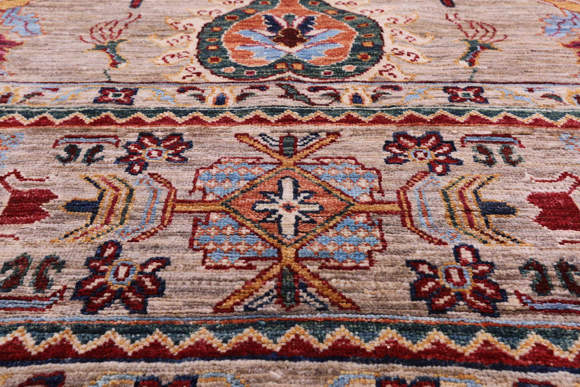 Peshawar Handmade Wool Rug - 9' 1" X 12' 4" - Golden Nile