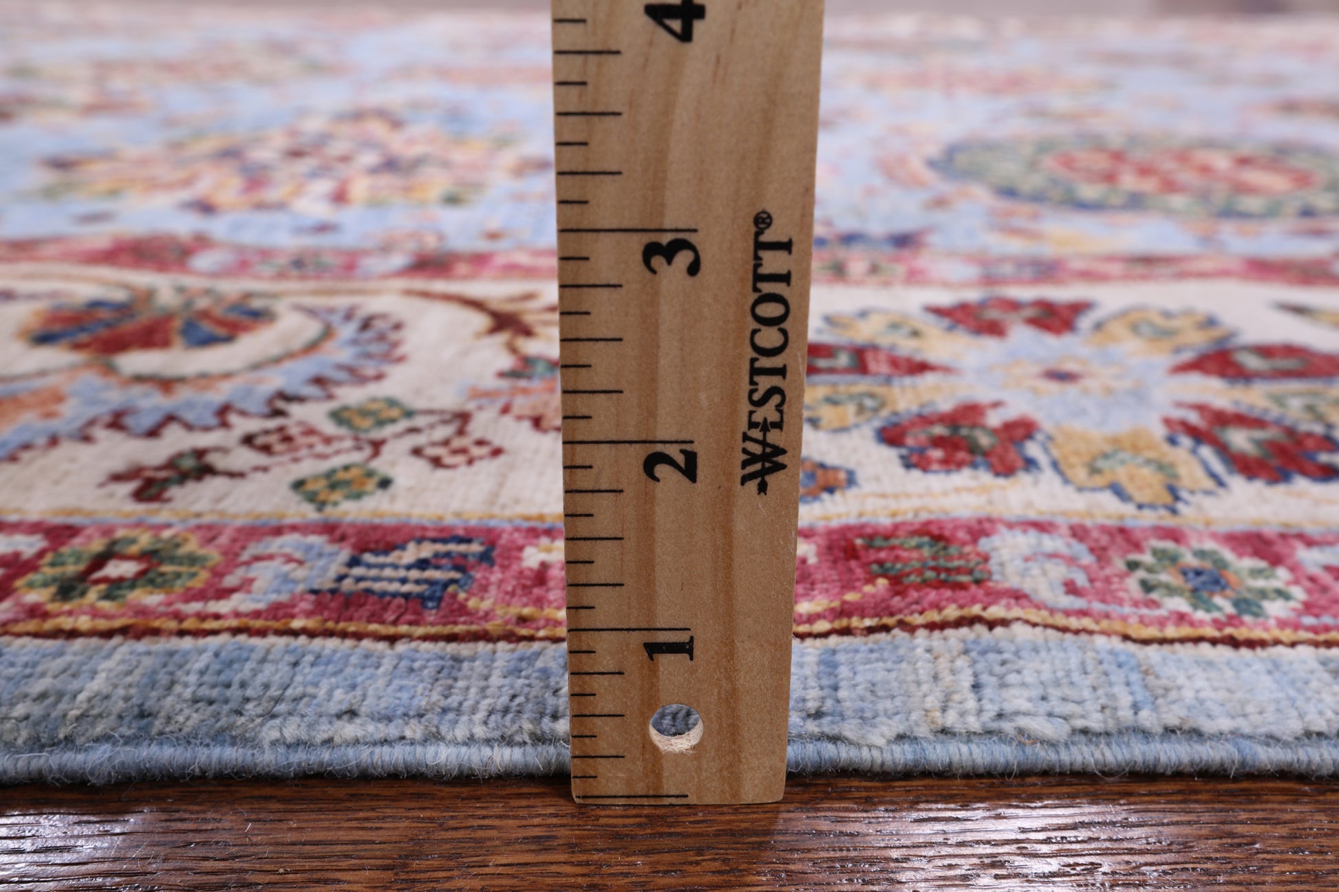 Blue Peshawar Hand Knotted Wool Rug - 6' 0" X 8' 11" - Golden Nile
