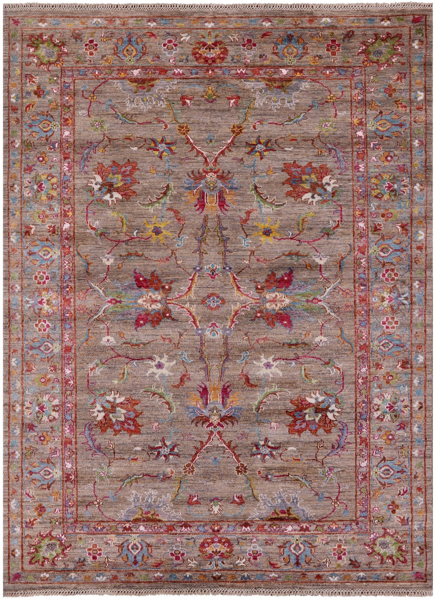 Peshawar Hand Knotted Wool Rug - 5' 10" X 7' 9" - Golden Nile