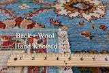 Blue Peshawar Handmade Wool Rug - 5' 0" X 6' 8" - Golden Nile