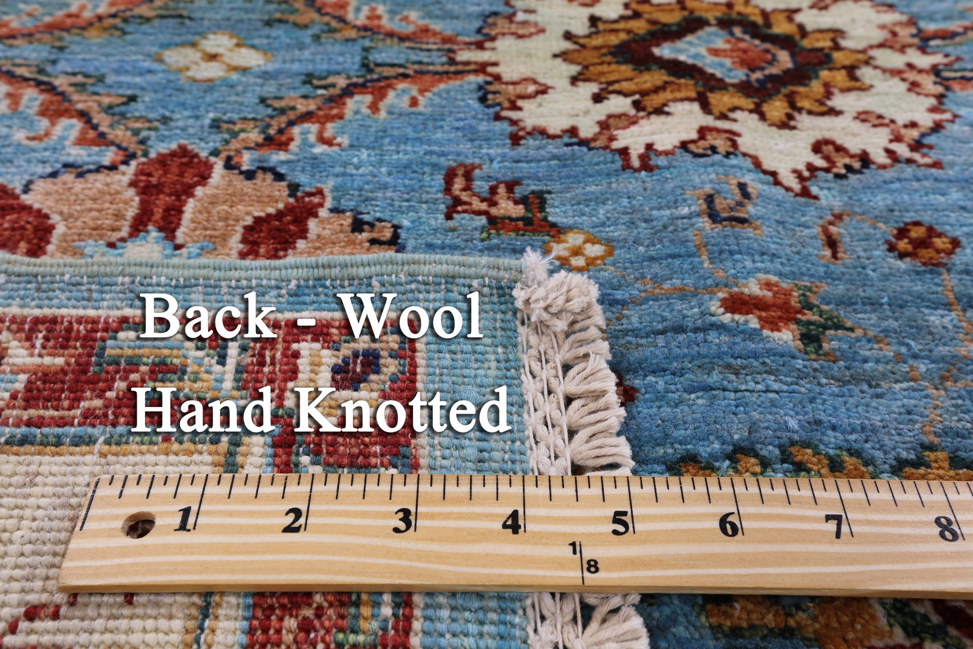 Blue Peshawar Handmade Wool Rug - 5' 0" X 6' 8" - Golden Nile