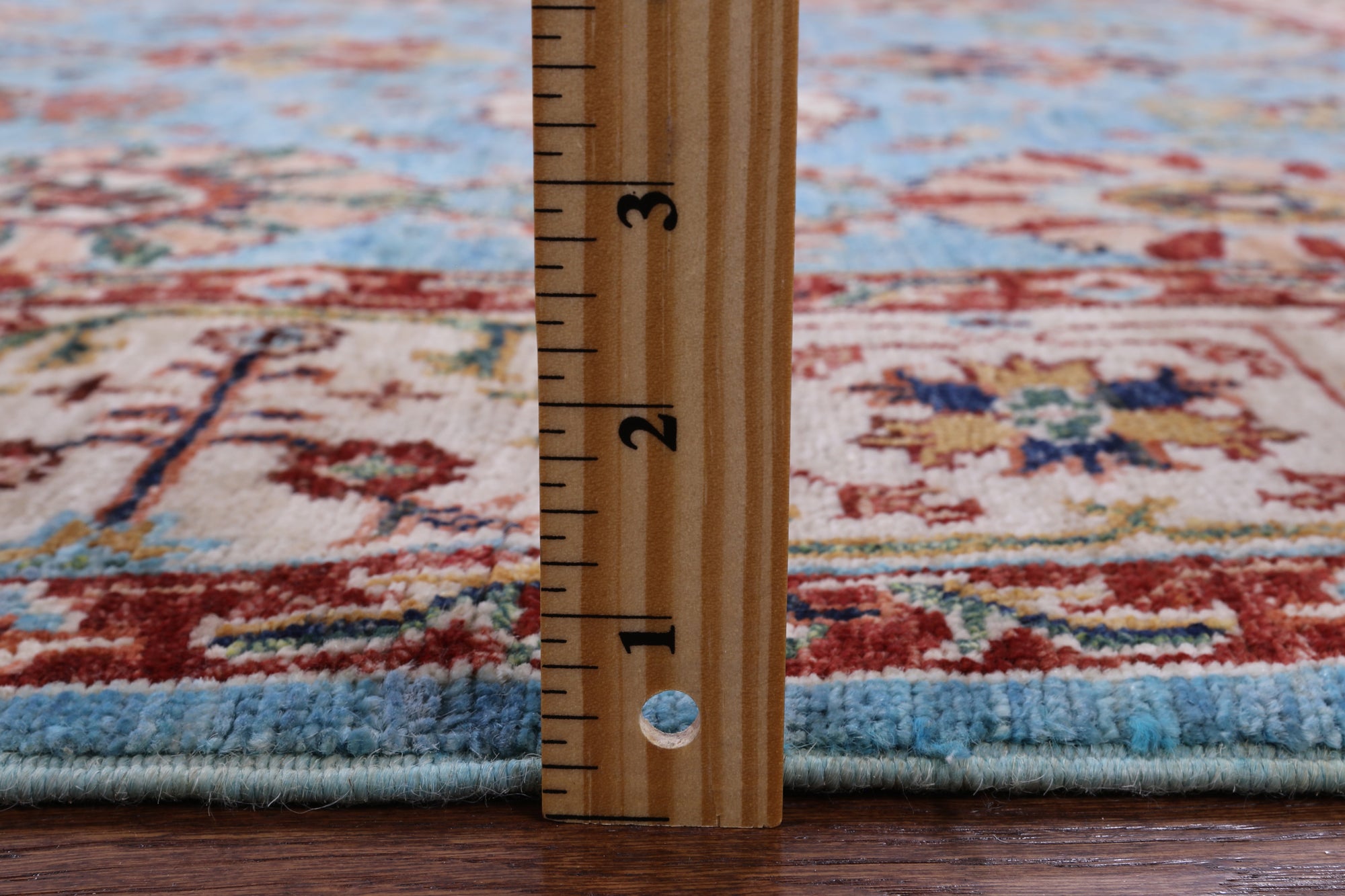 Blue Peshawar Handmade Wool Rug - 5' 0" X 6' 8" - Golden Nile