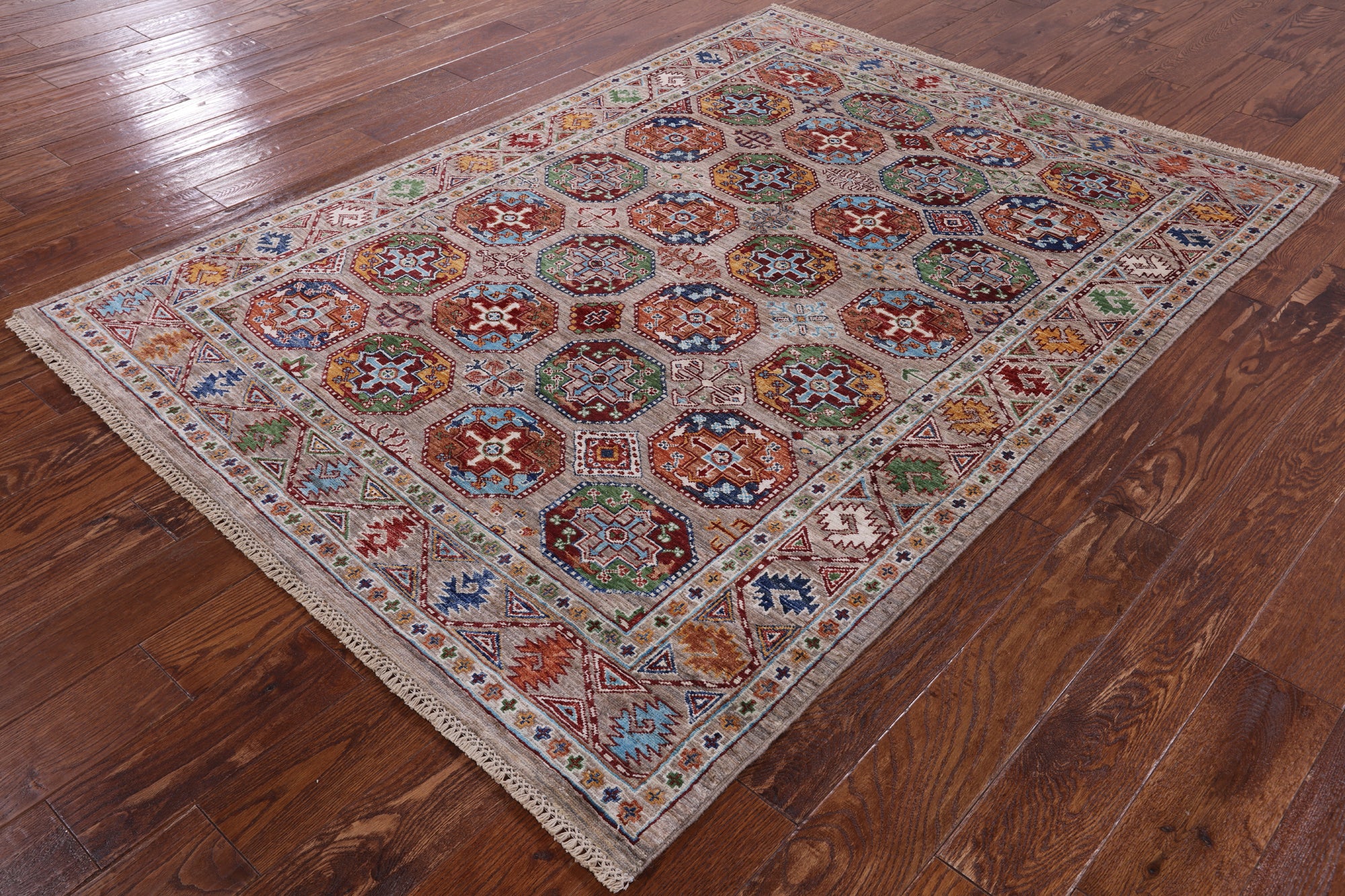 Turkmen Ersari Handmade Wool Rug - 4' 10" X 6' 9" - Golden Nile