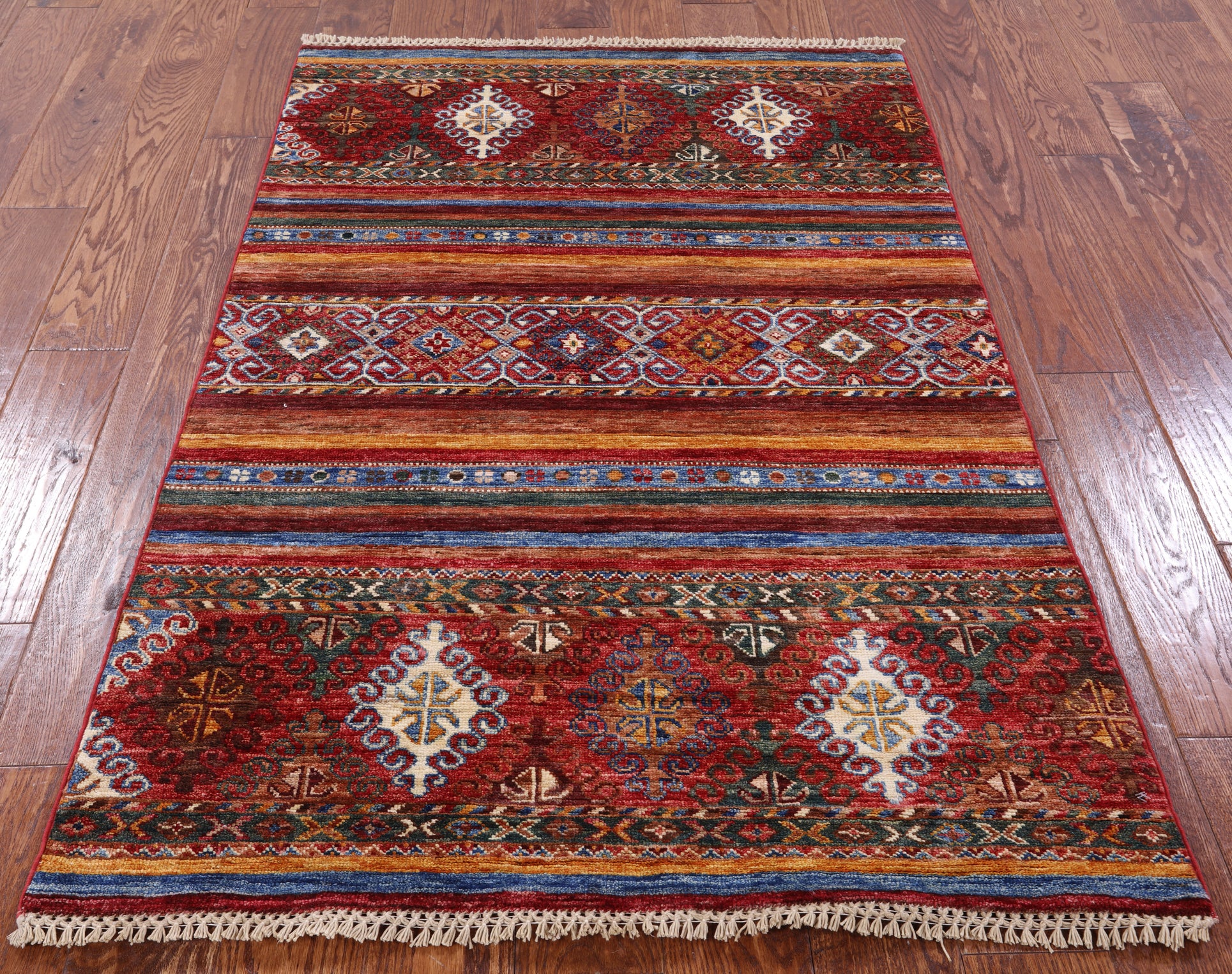 Khorjin Persian Gabbeh Handmade Wool Rug - 3' 4" X 5' 0" - Golden Nile