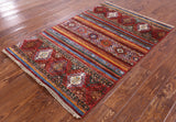 Khorjin Persian Gabbeh Handmade Wool Rug - 3' 4" X 5' 0" - Golden Nile