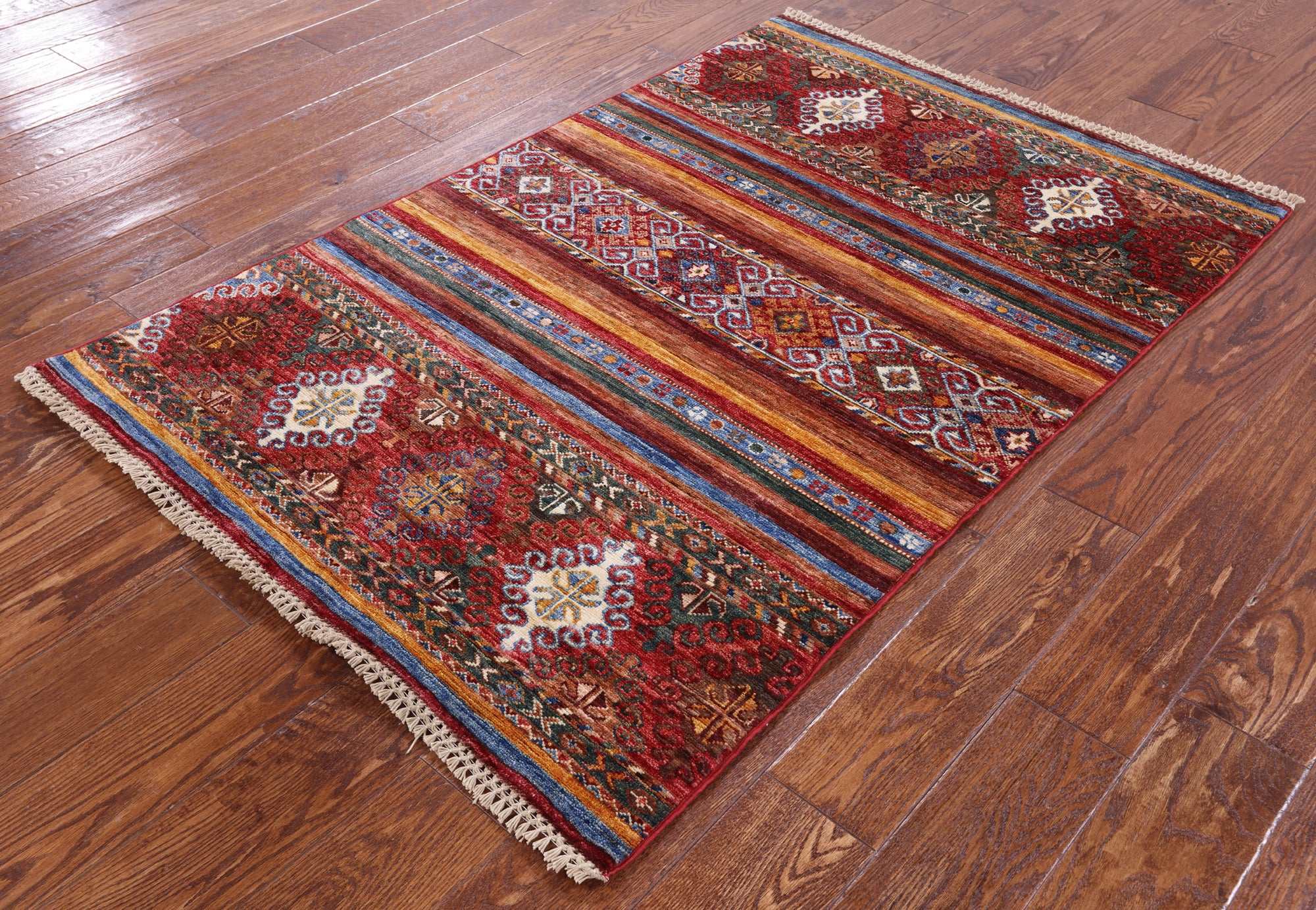 Khorjin Persian Gabbeh Handmade Wool Rug - 3' 4" X 5' 0" - Golden Nile