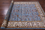 Blue Peshawar Hand Knotted Wool Rug - 5' 10" X 7' 10" - Golden Nile