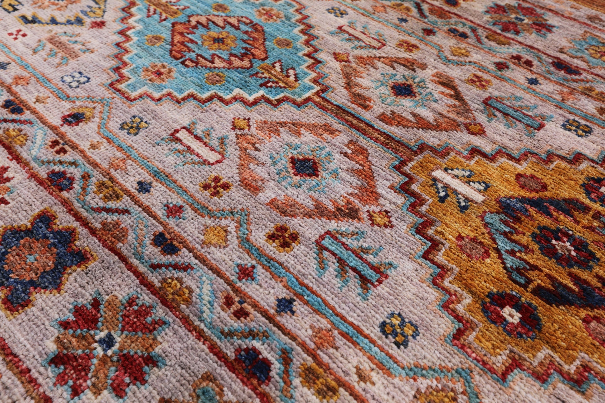 Khorjin Persian Gabbeh Hand Knotted Wool Rug - 5' 0" X 6' 6" - Golden Nile