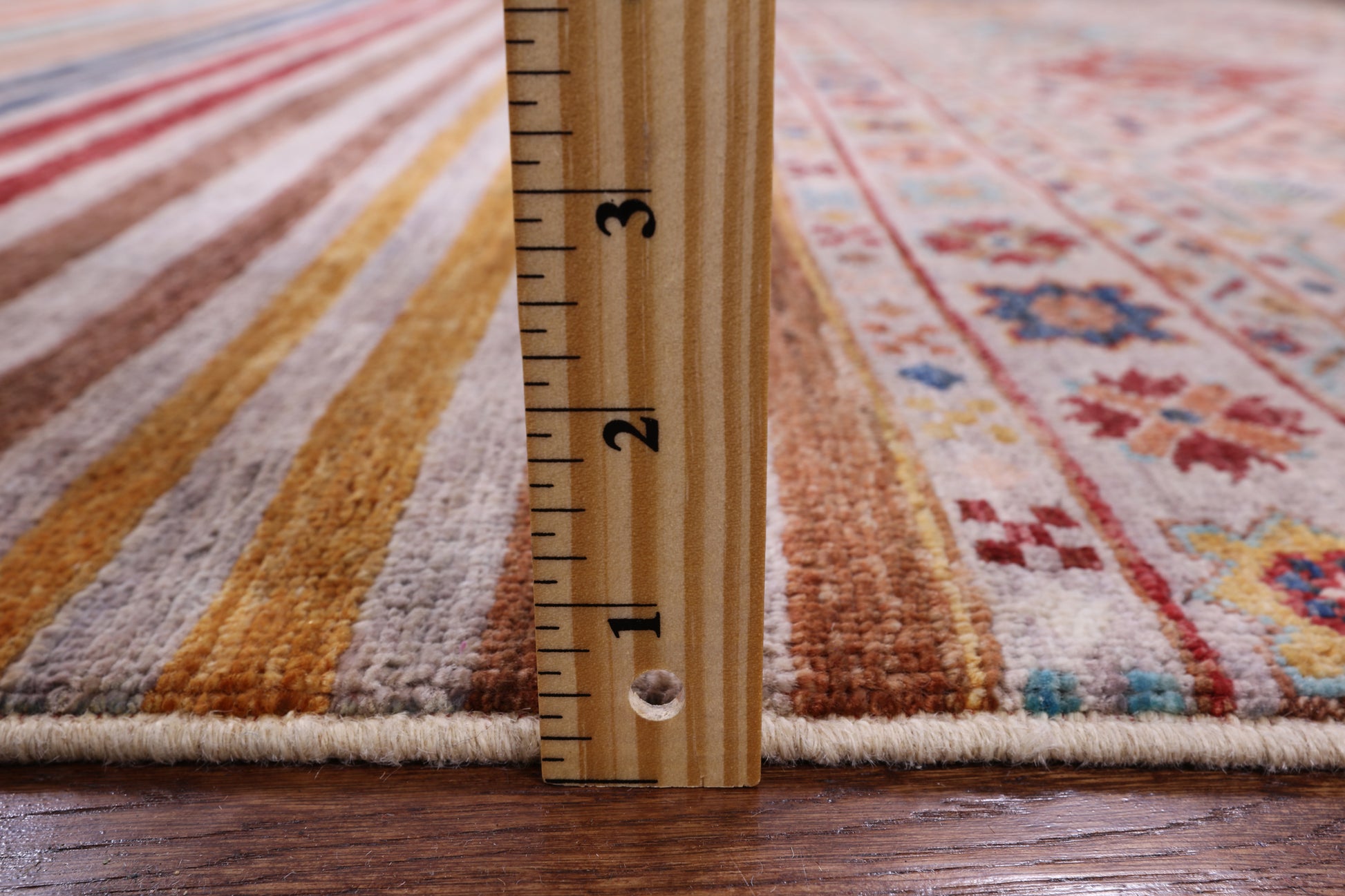 Khorjin Persian Gabbeh Hand Knotted Wool Rug - 5' 0" X 6' 6" - Golden Nile