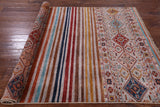 Khorjin Persian Gabbeh Hand Knotted Wool Rug - 5' 0" X 6' 6" - Golden Nile