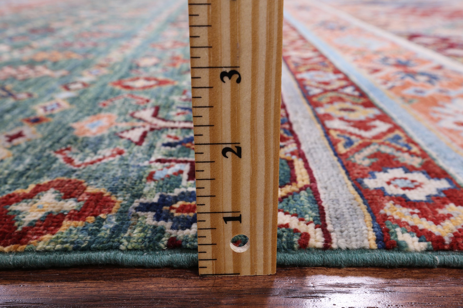 Green Khorjin Persian Gabbeh Handmade Wool Rug - 6' 10" X 9' 8" - Golden Nile