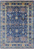 Blue Peshawar Handmade Wool Rug - 5' 9" X 8' 0" - Golden Nile
