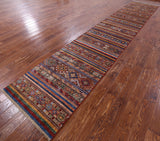 Khorjin Persian Gabbeh Handmade Wool Runner Rug - 2' 11" X 15' 5" - Golden Nile