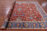 Red Persian Fine Serapi Hand Knotted Wool Rug - 8' 2" X 9' 10" - Golden Nile