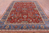 Red Persian Fine Serapi Hand Knotted Wool Rug - 8' 2" X 9' 10" - Golden Nile
