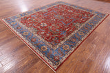 Red Persian Fine Serapi Hand Knotted Wool Rug - 8' 2" X 9' 10" - Golden Nile