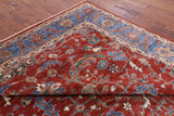 Red Persian Fine Serapi Hand Knotted Wool Rug - 8' 2" X 9' 10" - Golden Nile