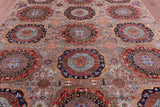 Geometric Persian Mamluk Hand Knotted Wool Rug - 8' 1" X 9' 7" - Golden Nile