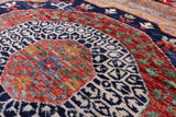 Geometric Persian Mamluk Hand Knotted Wool Rug - 8' 1" X 9' 7" - Golden Nile