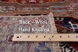 Geometric Persian Mamluk Hand Knotted Wool Rug - 8' 1" X 9' 7" - Golden Nile