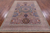 Geometric Persian Mamluk Handmade Wool Rug - 6' 2" X 8' 11" - Golden Nile