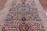 Geometric Persian Mamluk Handmade Wool Rug - 6' 2" X 8' 11" - Golden Nile