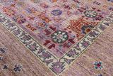Geometric Persian Mamluk Handmade Wool Rug - 6' 2" X 8' 11" - Golden Nile