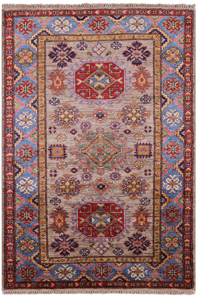 Super Kazak Handmade Wool Rug - 3' 11" X 5' 9" - Golden Nile