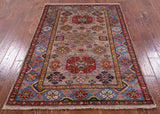 Super Kazak Handmade Wool Rug - 3' 11" X 5' 9" - Golden Nile