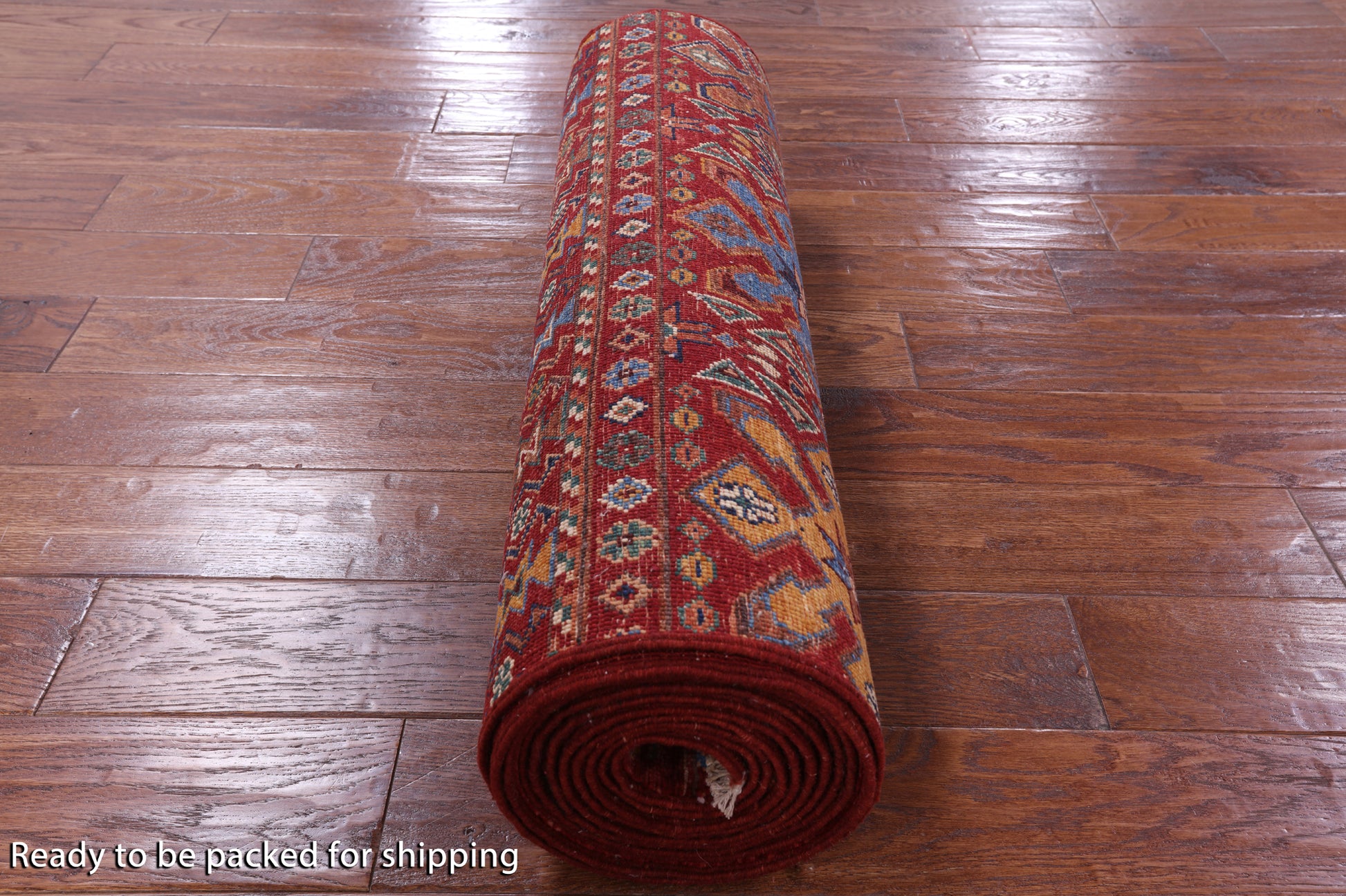Red Khorjin Persian Gabbeh Hand Knotted Wool Runner Rug - 2' 11" X 15' 8" - Golden Nile