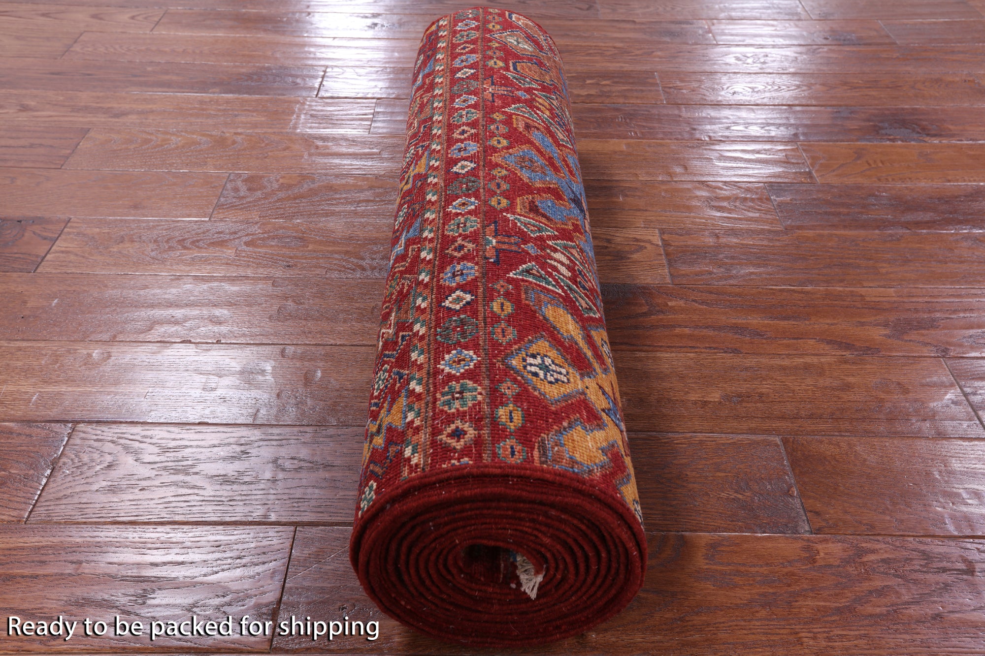 Red Khorjin Persian Gabbeh Hand Knotted Wool Runner Rug - 2' 11" X 15' 8" - Golden Nile
