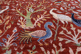 Exotic Birds Persian Hand Knotted Wool Rug - 11' 11" X 14' 9" - Golden Nile