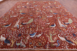 Exotic Birds Persian Hand Knotted Wool Rug - 11' 11" X 14' 9" - Golden Nile