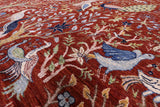 Exotic Birds Persian Hand Knotted Wool Rug - 11' 11" X 14' 9" - Golden Nile