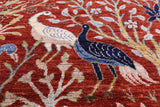 Exotic Birds Persian Hand Knotted Wool Rug - 11' 11" X 14' 9" - Golden Nile