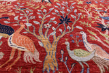 Exotic Birds Persian Hand Knotted Wool Rug - 9' 1" X 12' 1" - Golden Nile